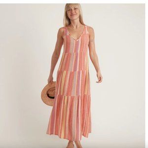 Marine Layer Maxi Dress in Red Variegated